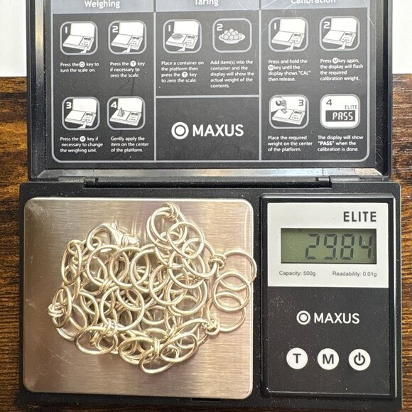 VTG Sterling Silver 925 Large Round Link Chain Necklace Size 18.5" Length - Picture 8 of 9